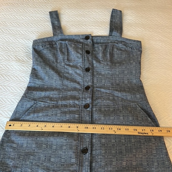 Derek Lam Blue Button Front Wide Strap Dress 10 - Picture 13 of 13